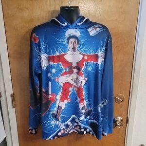 Mens National Lampoon Hoodie Blue Large Christmas Vacation Size XXL